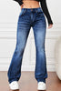 Casual Solid Pocket High Waist Denim Jeans