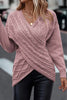 Casual Solid Cross Straps Asymmetrical V Neck Tops
