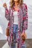 Bohemian College Geometric Printing Contrast Turndown Collar Tops