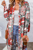 Bohemian College Geometric Printing Contrast Turndown Collar Tops