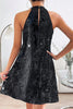 Sexy Patchwork Sequins Backless Halter Sleeveless Dress Dresses