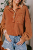 Casual Solid Make Old Turndown Collar Tops