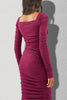 Elegant Solid Fold Square Collar One Step Skirt Dresses