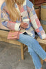 Casual Print Patchwork V Neck Outerwear