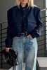 Casual Solid Pocket Buttons Mandarin Collar Outerwear