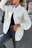 Casual Solid Pocket O Neck Outerwear