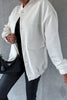 Casual Solid Pocket O Neck Outerwear