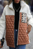 Casual Animal Print Pocket Turndown Collar Outerwear
