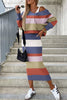 Casual Geometric Printing Long Sleeve Two Pieces