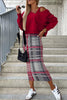 Casual Geometric Printing Long Sleeve Two Pieces