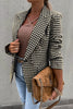 Casual British Style Print Pocket Buttons Turn-back Collar Outerwear