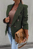 Casual British Style Print Pocket Buttons Turn-back Collar Outerwear