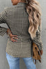 Casual British Style Print Pocket Buttons Turn-back Collar Outerwear