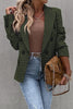 Casual British Style Print Pocket Buttons Turn-back Collar Outerwear