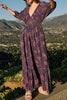 Casual College Floral Patchwork V Neck A Line Dresses(8 Colors)