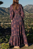 Casual College Floral Patchwork V Neck A Line Dresses(8 Colors)