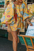 Casual Floral Patchwork O Neck Dresses
