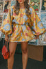 Casual Floral Patchwork O Neck Dresses
