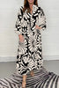 Casual Geometric Printing Mandarin Collar Printed Dress Dresses
