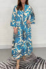 Casual Geometric Printing Mandarin Collar Printed Dress Dresses