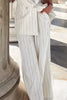 Casual British Style Striped Pocket Straight Patchwork Bottoms