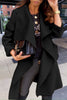 British Style Elegant Solid Bandage Turndown Collar Outerwear
