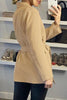 British Style Solid Pocket Frenulum Turn-back Collar Outerwear