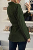 British Style Solid Pocket Frenulum Turn-back Collar Outerwear