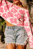 Casual Geometric Weave O Neck Tops