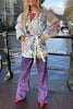 Unique Can Everywhere Patchwork Contrast Print Belted Pocketed Jacket