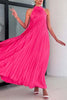 Casual Leopard Fold Half A Turtleneck Pleated Dresses