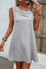 Casual Simplicity Solid Asymmetrical Oblique Collar Sleeveless Dress Dresses