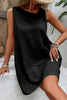 Casual Simplicity Solid Asymmetrical Oblique Collar Sleeveless Dress Dresses