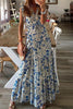 Floral Print Ruffles Maxi Wrap Dress
