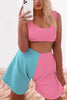 Color Block Tank Shorts Set
