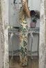 Vickee Tropical Fruit Print Back Smocked Ruffle Tank and High Rise Flare Pants Set