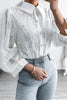 Lace Pearl Puff Sleeve Blouse