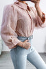 Lace Pearl Puff Sleeve Blouse
