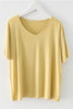 V Neck Long Sleeve Loose T Shirt
