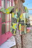 Unique Can Everywhere Patchwork Contrast Print Belted Pocketed Jacket