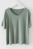 V Neck Long Sleeve Loose T Shirt