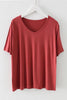 V Neck Long Sleeve Loose T Shirt