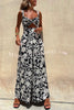 Iconic Crush Floral Printed Back Knotted Elastic Waist Jumpsuit