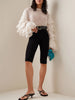 Fashion Loose Ruffled Plain Bordered Round-Neck Sweater Tops