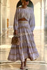 Lilipretty Dubai Holidays Linen Blend Ethnic Print Button Elastic Waist Maxi Skirt