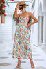 Harvest Sunshine Floral Backless Slit Midi Dress
