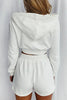 Zipper Crop Crop Jackets Shorts Set