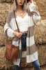 Long Stitching Long-sleeved Knitted Sweater Cardigan