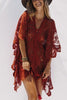 Lace Up Loose Mini Cover Dress