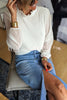 Rooney Pleated Petal Turtleneck Long Sleeve Relaxed Blouse